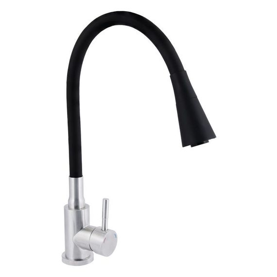 Смеситель для кухни Lidz Aria 015F31 с гибким изливом (k35) LDARI015F31BNK31872 Black / Nickel