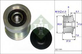 Механізм вільного ходу генератора VOLVO S60C70V70 (вир-во Ina) INA 535007210 на VOLVO S70 седан (LS)