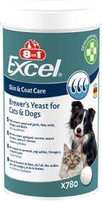 Витамины для кожи и шерсти у кошек и собак 8in1 Excel Brewers Yeast, 780 табл