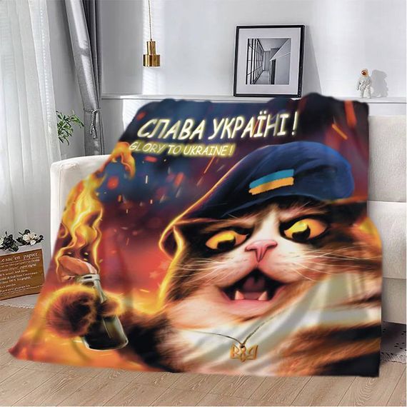 Плед патріотичний 3D Котяча Революція 12369 160х200 см