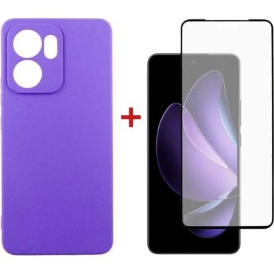 Чехол для мобильного телефона Dengos Oppo Reno 13F 4G Case Carbon + 2 Glass (Purple) (DG-CTG2P-23)