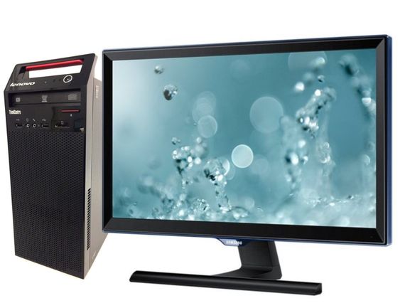 Комплект ПК: Lenovo ThinkCentre E73 Tower / Intel Core i3-4170 (2 (4) ядра по 3.7 GHz) / 8 GB DDR3 / 500 GB HDD / Intel HD Graphics 4400 / DVD-RW + Монітор  22" (1920x1080) IPS / 1x HDMI, 1x VGA, 1x Audio б/в