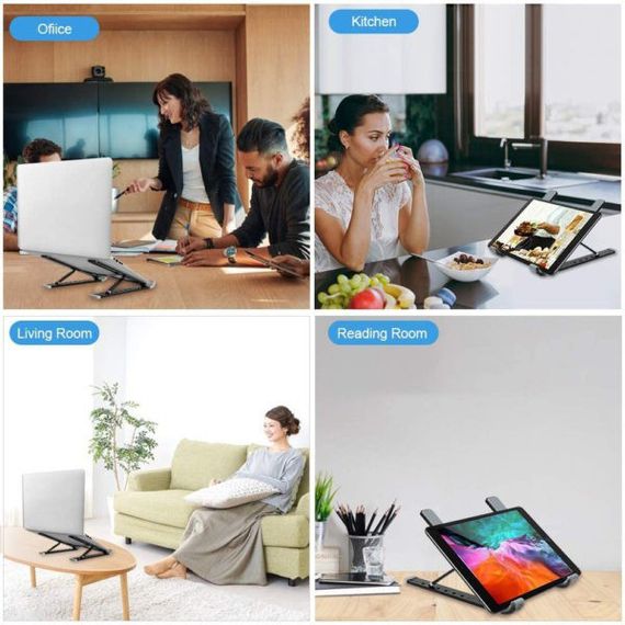 Підставка для ноутбука Multi-Position foldable Bracket JC-25 8х22см. ZT-411 Колір: чорний