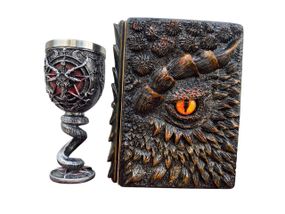 Подарунковий набір Келих 3D Бафомет і Блокнот 3D «Жар Серця Дракона»