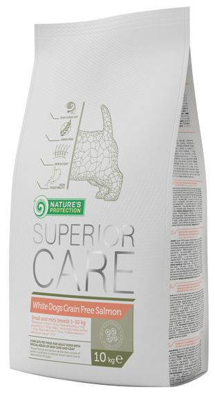 Nature's Protection Superior Care White dogs Grain Free Salmon Adult Small and Mini Breeds Сухий корм для собак з білою шерстю 10 кг