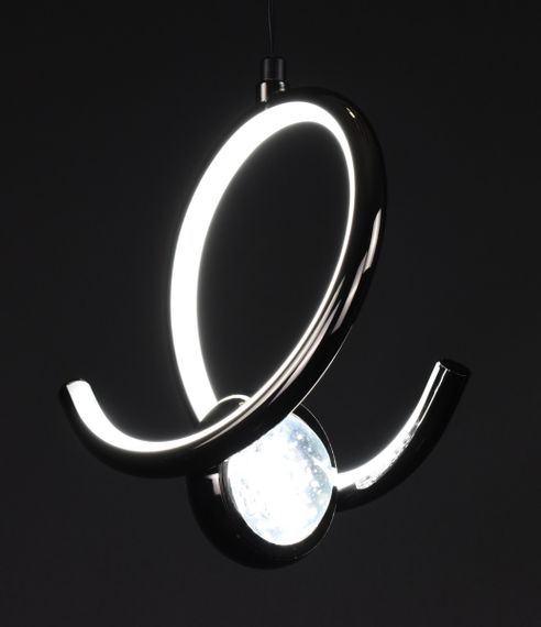 Люстра світлодіодна підвісна LED світильник для квартири на стелю лед 27908 Чорний 30-150х20х11 см. | Зображення 8