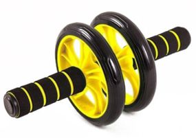 Ролик для пресу подвійний EasyFit з килимком, жовтий (EF-1352-Y)