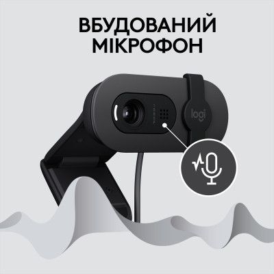 Веб-камера Logitech Brio 100 Full HD Graphite (960-001585) | Зображення 4