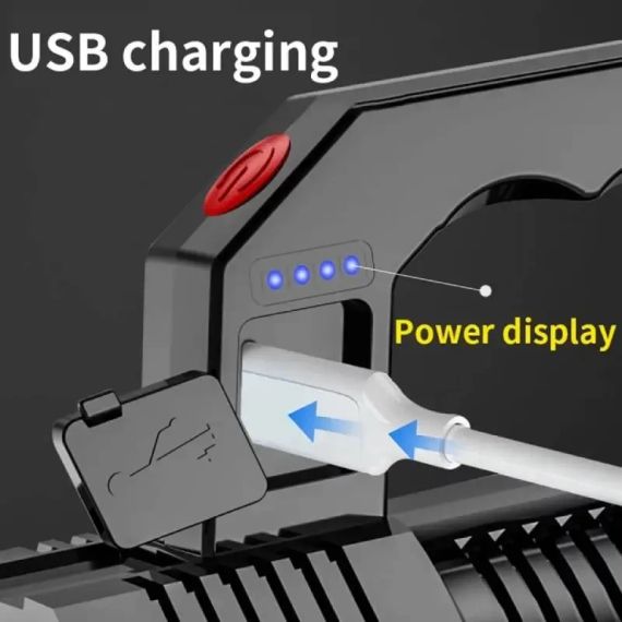 Портативний точковий ручний ліхтар BL-X508, прожекторний, водонепроникний, з USB, 1200 мА·год, чорний | Зображення 6