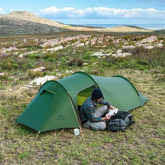 Намет двомісний з футпринтом Naturehike Opalus NH20ZP001, 210T, помаранчевий | Зображення 3
