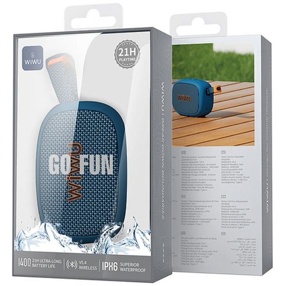 Bluetooth Колонка WIWU H1 Go Fun Blue | Зображення 3
