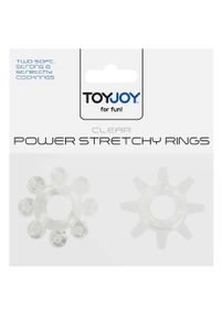 Набор из 2 шт колец на пенис Toy Joy - Power stretchy Rings Clear, 10459-CLEAR Sex Aura