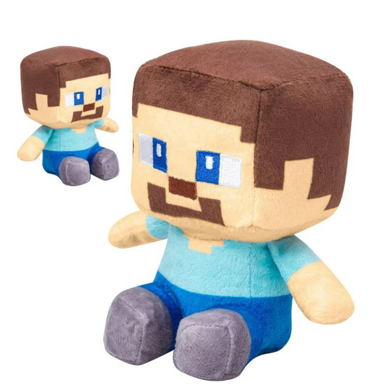 М'яка плюшева іграшка Стів, що сидить, з Майнкрафт 22 см, STEVE з Minecraft