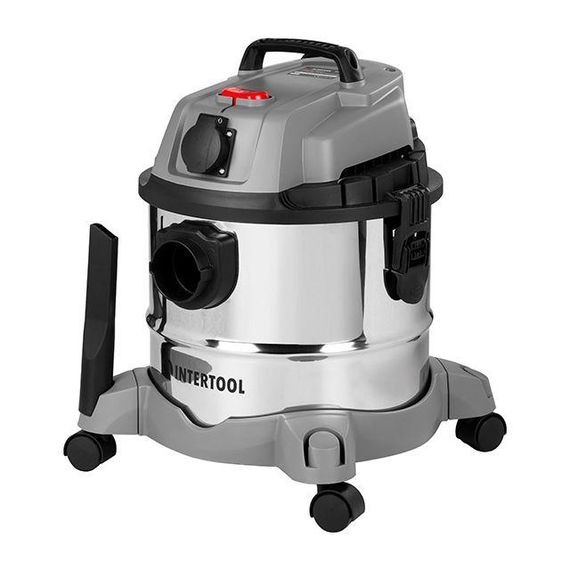 Пилосос будівельний, 1,4 кВт, >17 кПа, бак 20 л нержавіюча сталь 410, розетка, HEPA фільтр, шланг 3 м | Зображення 2