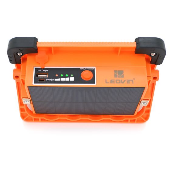 Переносний ліхтар-прожектор Leovin LE-068+Solar (30W), 36 LED(SMD), 4 режими, вбудований акумулятор, заряд від 5V, USB вихід, Box | Зображення 2