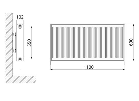 Радіатор сталевий Thermo Alliance IMAS 22 тип 600x1100 мм нижнє підключення (TAI226001100V) | Зображення 1