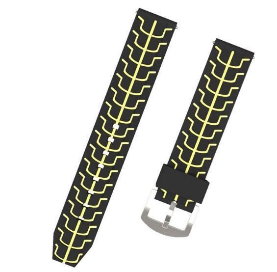 Силіконовий ремінець Primo Splint для годинника Garmin Vivoactive 4 - Black-Yellow