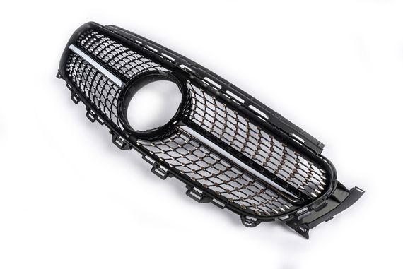 Передня решітка Diamond Black (2016-2019) З місцем під камеру для Mercedes E-сlass W213 2016- рр | Зображення 1