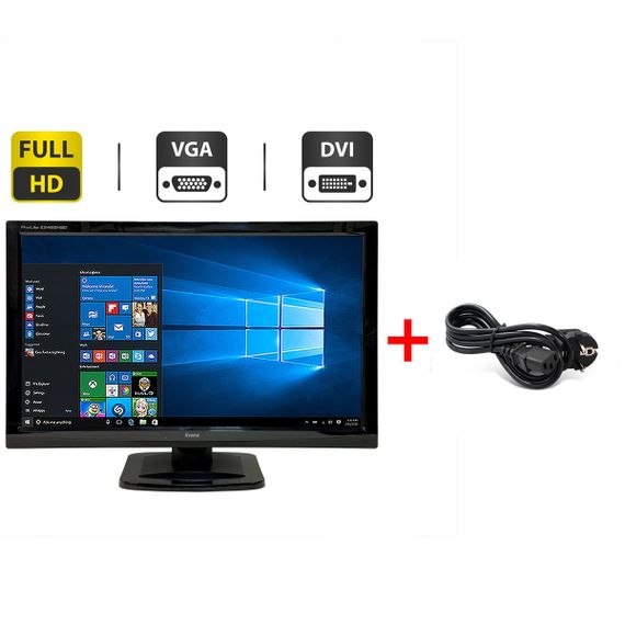 Монітор Iiyama ProLite E2482HSD-GB1 / 23" (1920x1080) TN / VGA, DVI / VESA 100x100 б/в + Подарунок  Кабель живлення