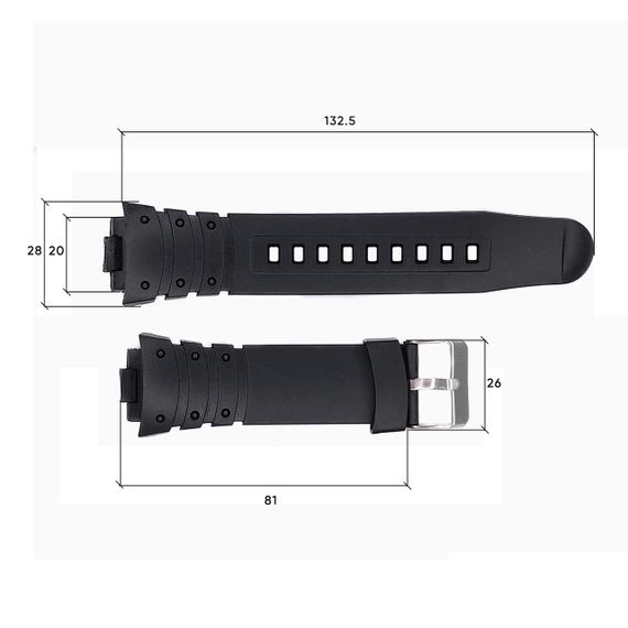 Ремешок для часов Skmei 1068/1301/1231/1560/1820BK Black | Зображення 2