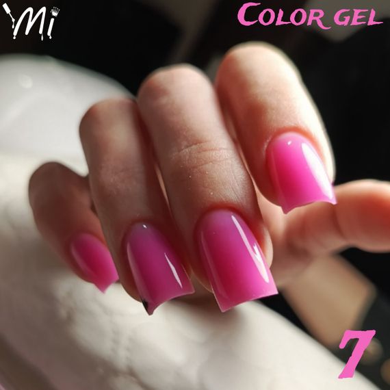 Гель для нарощення нігтів Mi Color Gel 7 (яскраво-рожевий) 30мл | Зображення 1