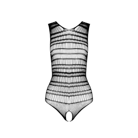 Бодістокінг з доступом Passion BS086 black, вертикальна сітка, виріз на спинці, One size | Зображення 4