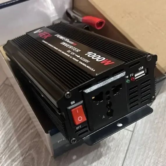 Перетворювач напруги автомобільний V-TEK Power Maxx-SSK1000W, інвертор 12/220В, USB, охолодження Чорний | Зображення 2