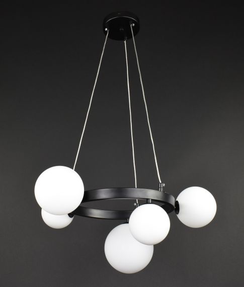 Люстра підвісна на 5 лампочок 27846 Чорний 40-150х52х52 см.