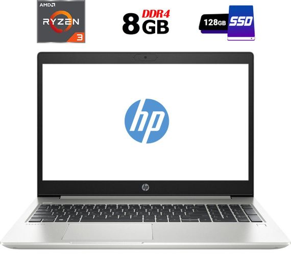 Ультрабук HP ProBook 455 G7 / 15.6" (1366x768) TN / AMD Ryzen 3 4300U (4 ядра по 2.7 - 3.7 GHz) / 8 GB DDR4 / 128 GB SSD / AMD Radeon Graphics / WebCam / HDMI б/у