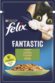 Вологий корм пауч Purina Felix Fantastic для котів із кроликом, 85г