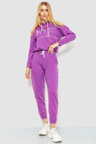 Спортивный костюм женский с капюшоном  цвет светло-фиолетовый 117R1251
