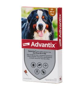 Краплі від бліх та кліщів для собак від 40 до 60 кг Advantix, 4 піп