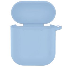 Силіконовий футляр New з карабіном для навушників Airpods 1/2 Блакитний/Lilac Blue