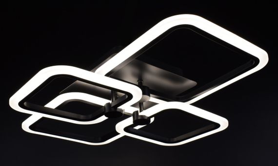 Люстра світлодіодна стельова LED світильник для квартири на стелю лед з пультом 25996 Чорний 10х50х60 см. | Зображення 3