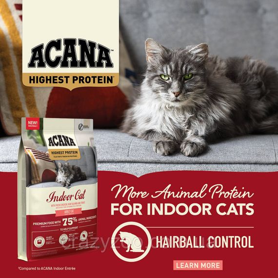Сухий корм для котів Acana Highest Protein Indoor Cat 1.8 кг a72397 | Зображення 1