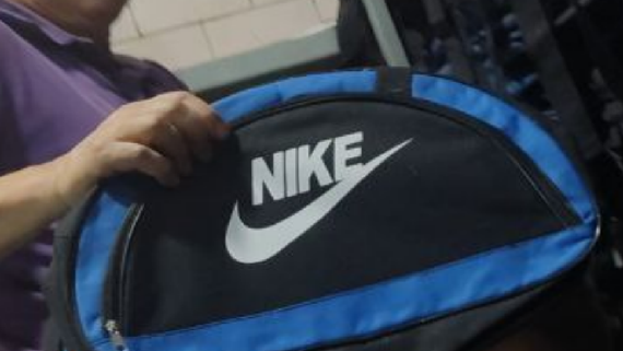 Сумка овал найк синій