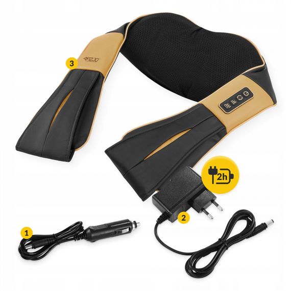 Накидка-масажер 4FIZJO Shiatsu Ultra+ для шиї та спини, акумуляторна 4FJ0566 Black/Gold (P-5907739319081) | Зображення 8