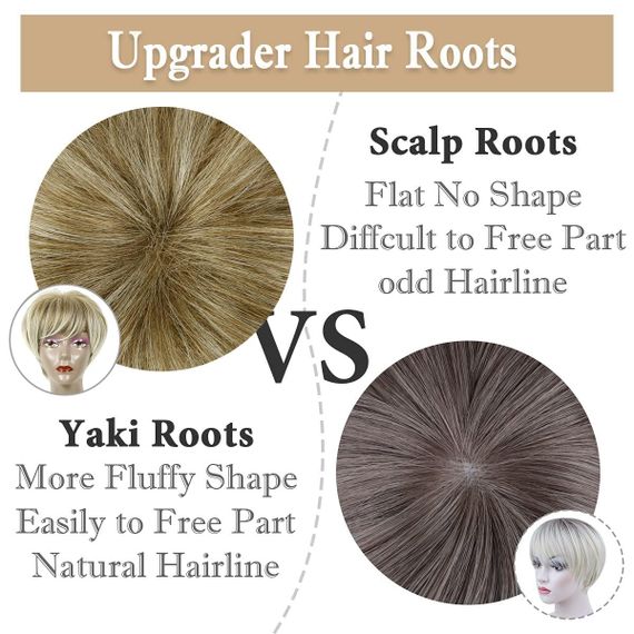 Стильный короткий многослойный женский парик пикси с челкой, блонд с затемненными корнями, термостойкий PHOCAS | Зображення 3