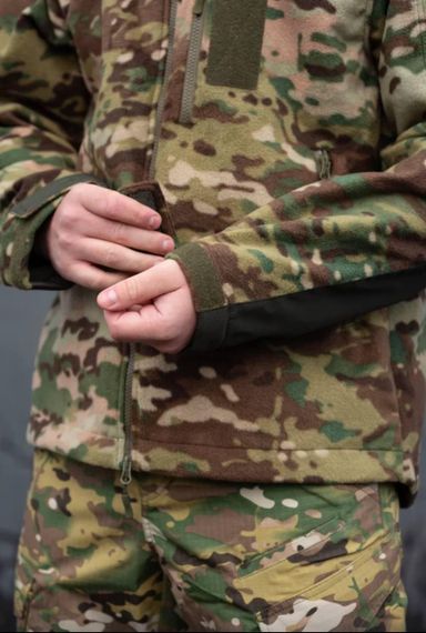 Флісова кофта Мультикам з Оливковими вставками 3D сітка MTP Military | Зображення 6