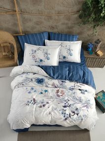 Постельное белье La Romano Premium Satin 200×220 Floral Blue