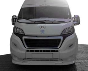 Передня накладка 2014-2023 (вузька з LED, під фарбування) для Peugeot Boxer 2006↗ та 2014↗ рр.