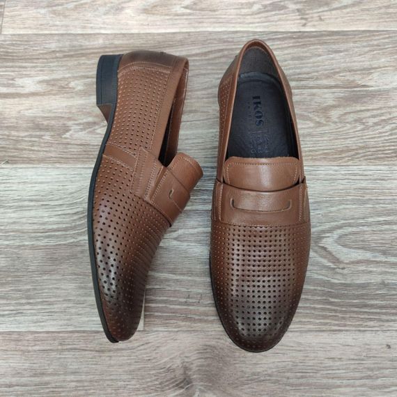 Коричневые лоферы с перфорацией 44 размер | Зображення 4