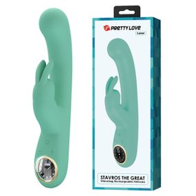 Вібратор-кролик PRETTY LOVE Lamar з дисплеєм, 10 режимів, зелений, 22 х 4 см sexstyle