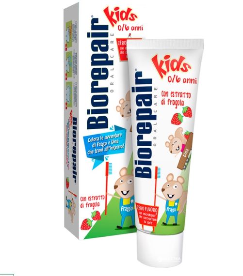 Дитяча зубна паста Biorepair "Веселе мишеня" суниця, 50 ml