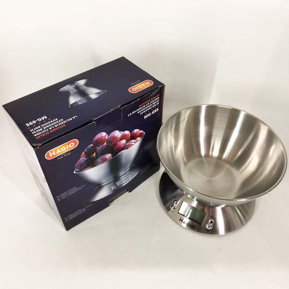 Весы кухонные с мерной чашей MAGIO, Электрические кухонные весы Пищевые для продуктов UJ-97 | Зображення 5