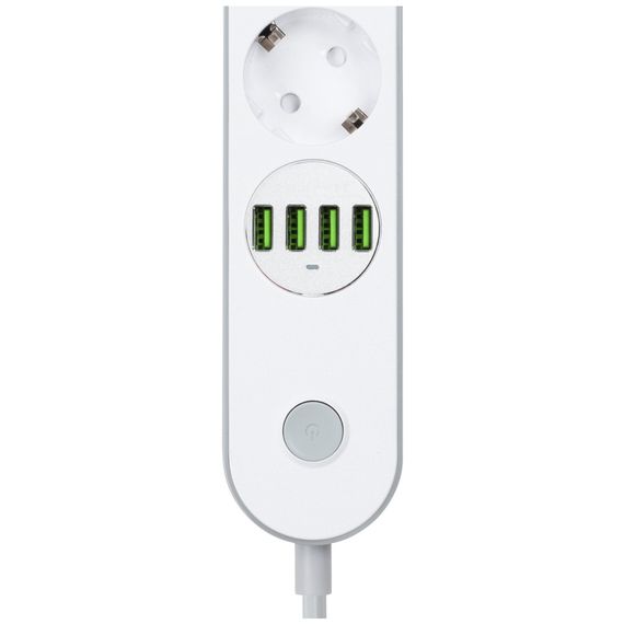 Мережевий фільтр живлення ColorWay CW-CHE44W, 4 розетки/4USB White 2M (CW-CHE44W) | Зображення 5