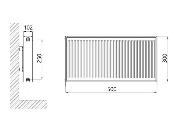 Радіатор сталевий Thermo Alliance IMAS 22 тип 300x500 мм бічне підключення (TAI22300500K) | Зображення 1