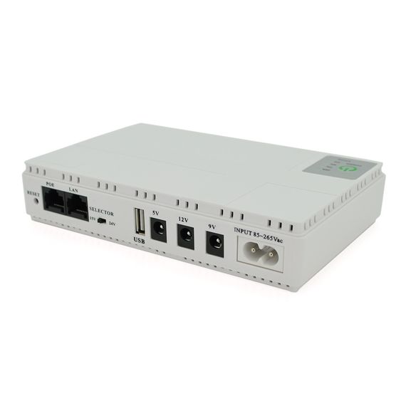 ДБЖ UPS-18W DC1018P для роутерів/комутаторів/PON/POE-430, 5//9/12V, 1A, 10400MAh(4*2600MAh), White, BOX