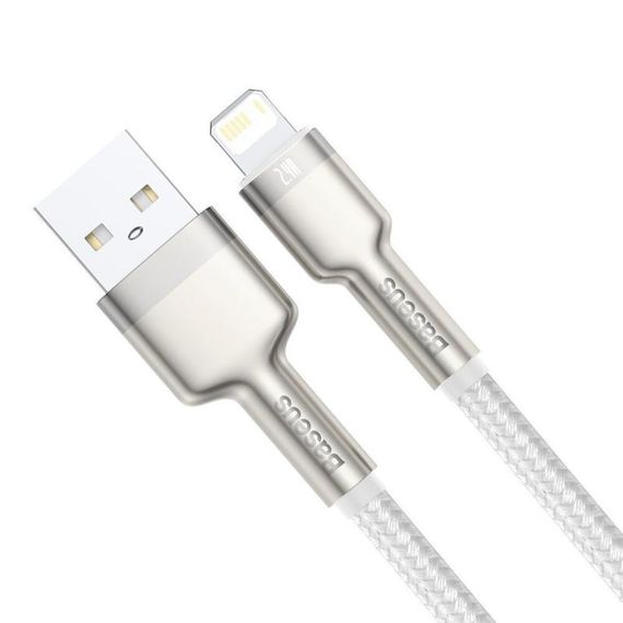 Дата кабель Baseus Cafule Metal USB to Lightning 2.4A (2m) (CALJK-B0) White | Зображення 2