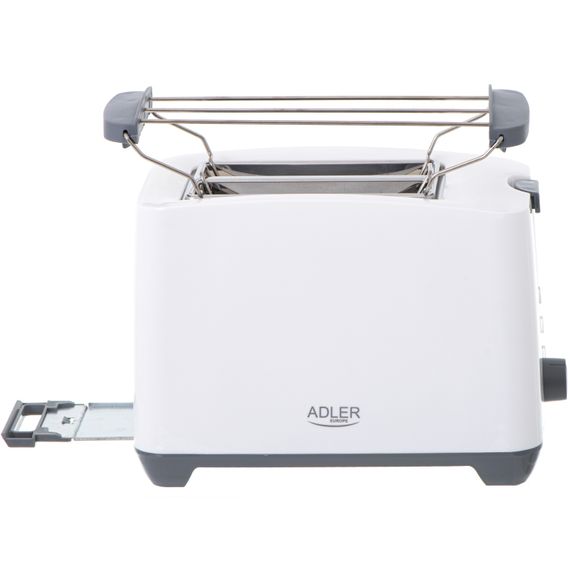 Тостер Adler AD 3216 white 1000Вт/2 відділення/7 режимів підсмажування/розморожування/підігрів булок
